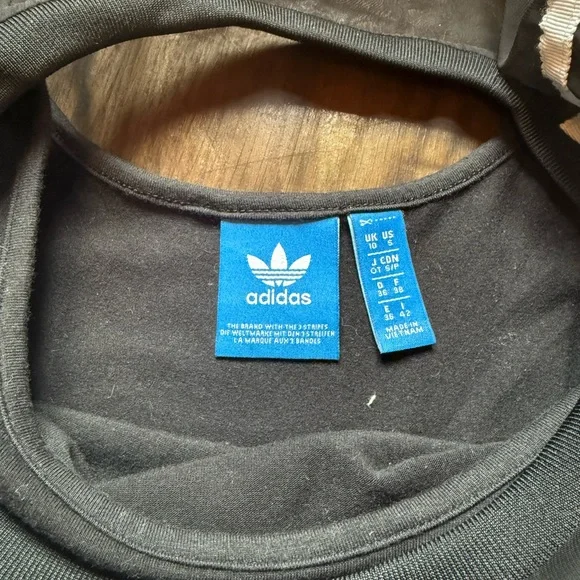 adidas Black Mesh Midi Dress with White Stripes - Picture 5 of 6